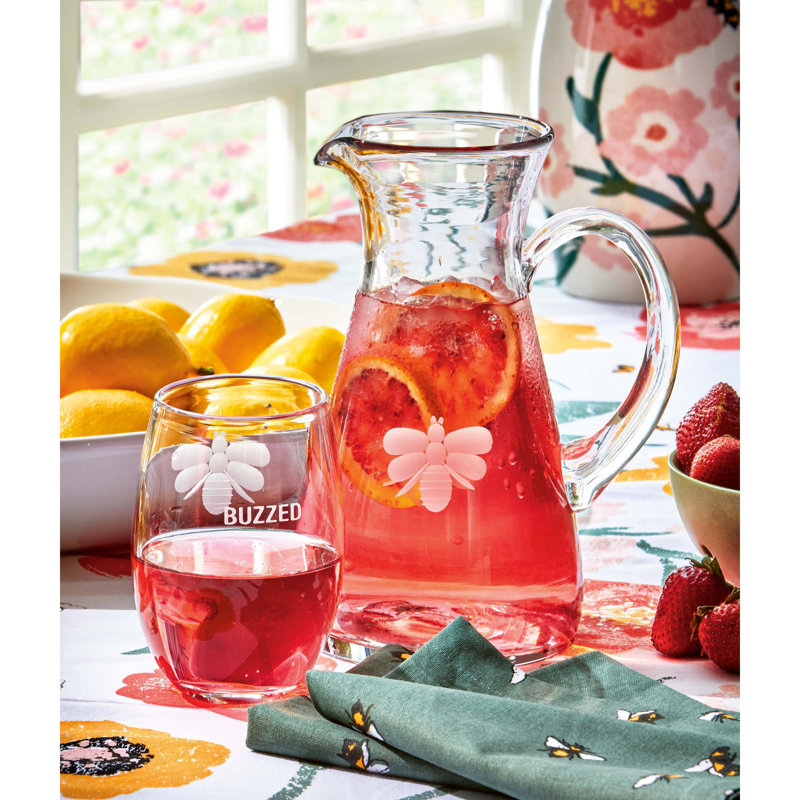 Etched Bee Pitcher