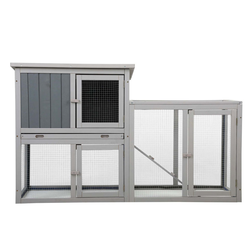 Cage à lapin polyvalente en bois avec de multiples caractéristiques pour diverses utilisations