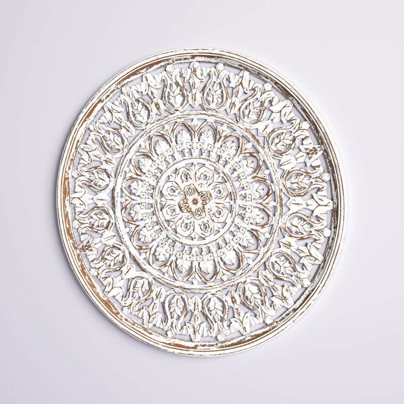 Carved Mandala Round Wall Décor, 36" H x 36" W x 1" D