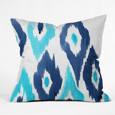 Natalie Baca Malibu Blue Ikat Throw Pillow