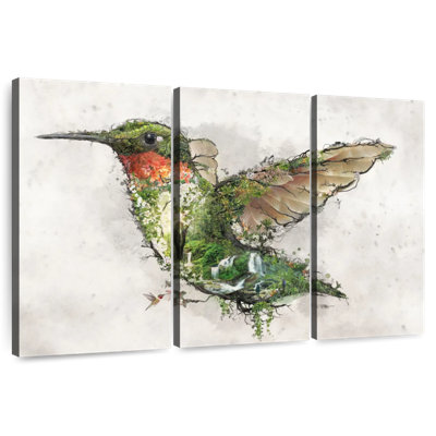 Surreal Ruby Throated Hummingbird