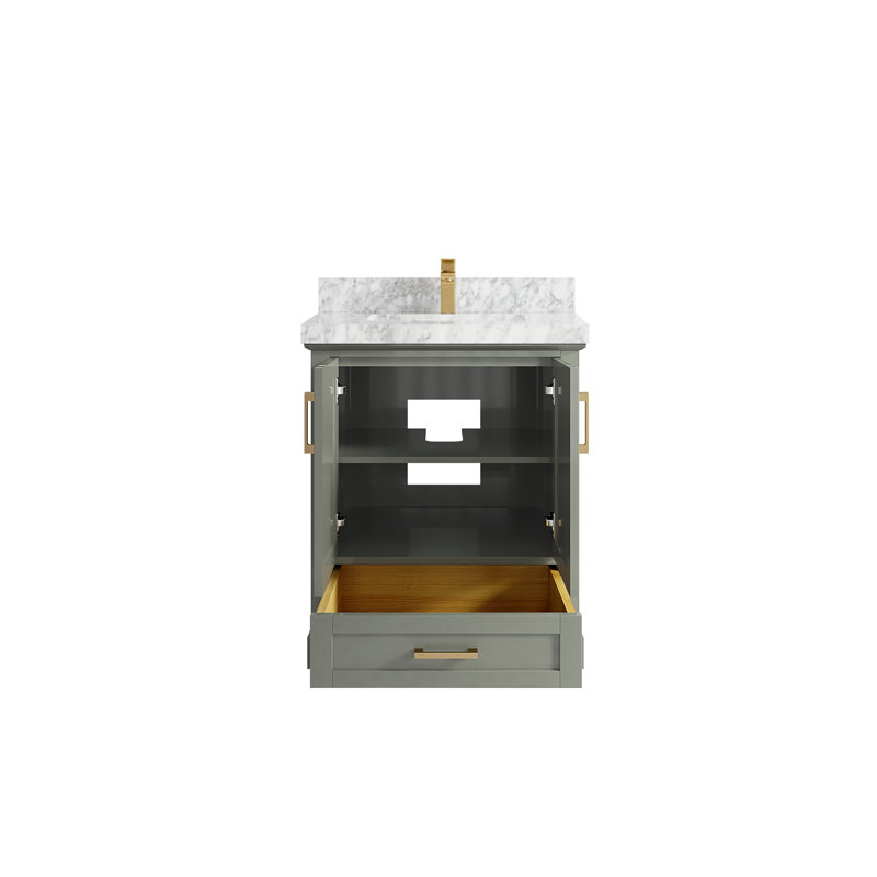 Boston 30 po X P 22 po De salle de bain Quartz, Marbre de Carrare