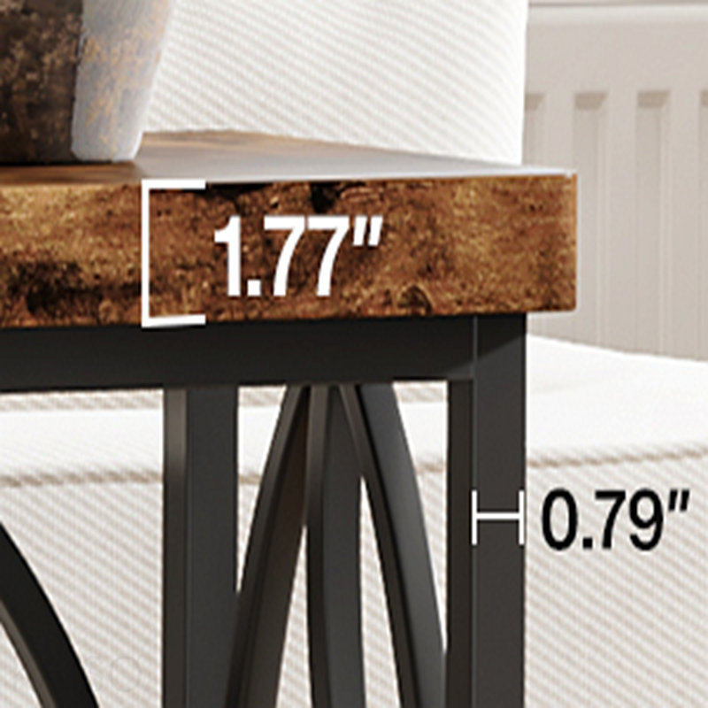 70.9" Industrial Console Table, Open Storage for Living Room - Rustic Brown