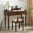 Nut-brown Rectangular Solid Wood with 2 drawers desk-74851978
