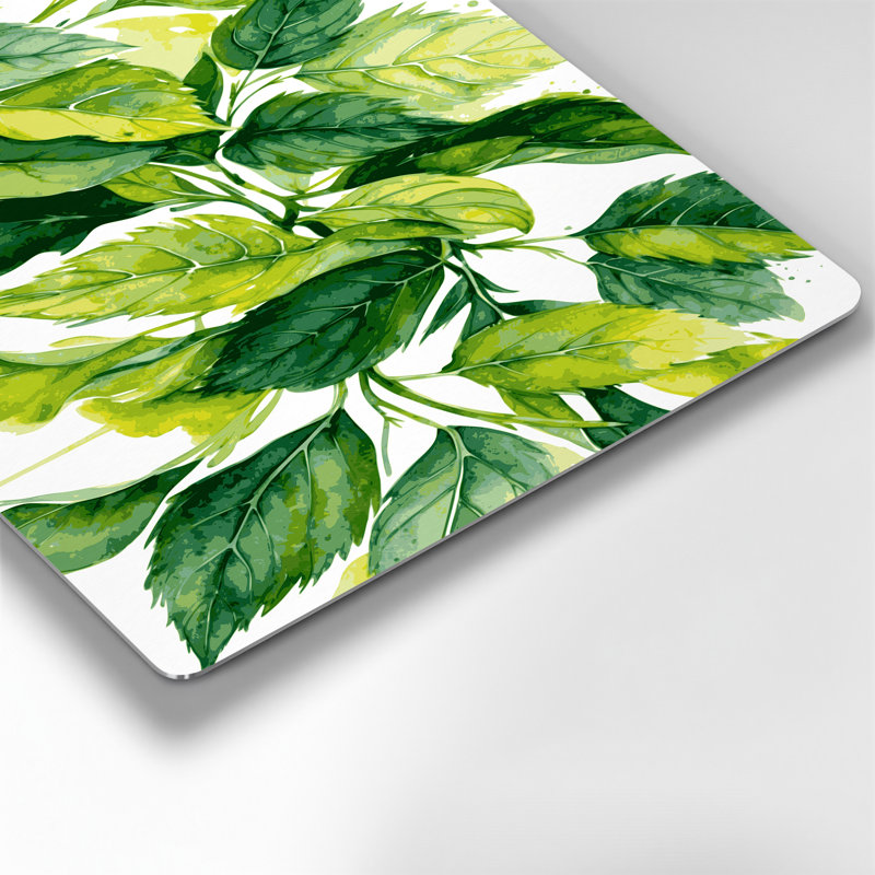 Art mural en métal Baume botanique vert, H 11 po x l 14 po
