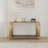 Aaradhya Wood Storage Console Table with Sturdy Metal Frame and Tempered Glass Top-1034306748