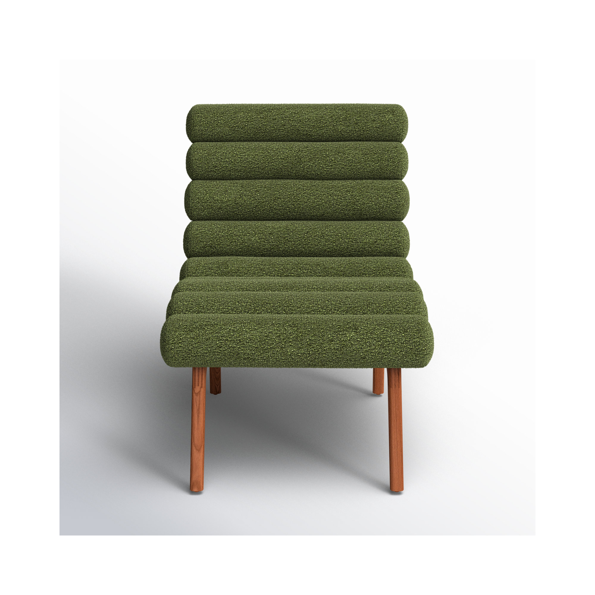 Rola Upholstered Accent Chair, Dark Green Boucle