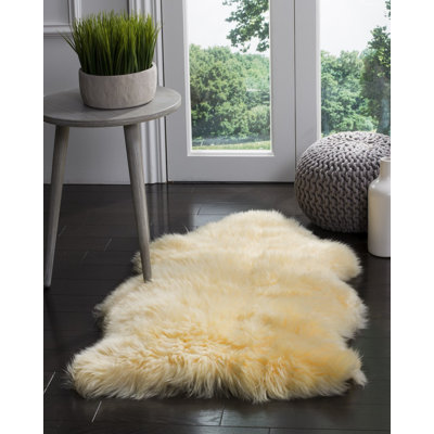 Solid Colour Sheepskin Area Rug