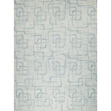 Wool Abstract Area Rug in Light Blue