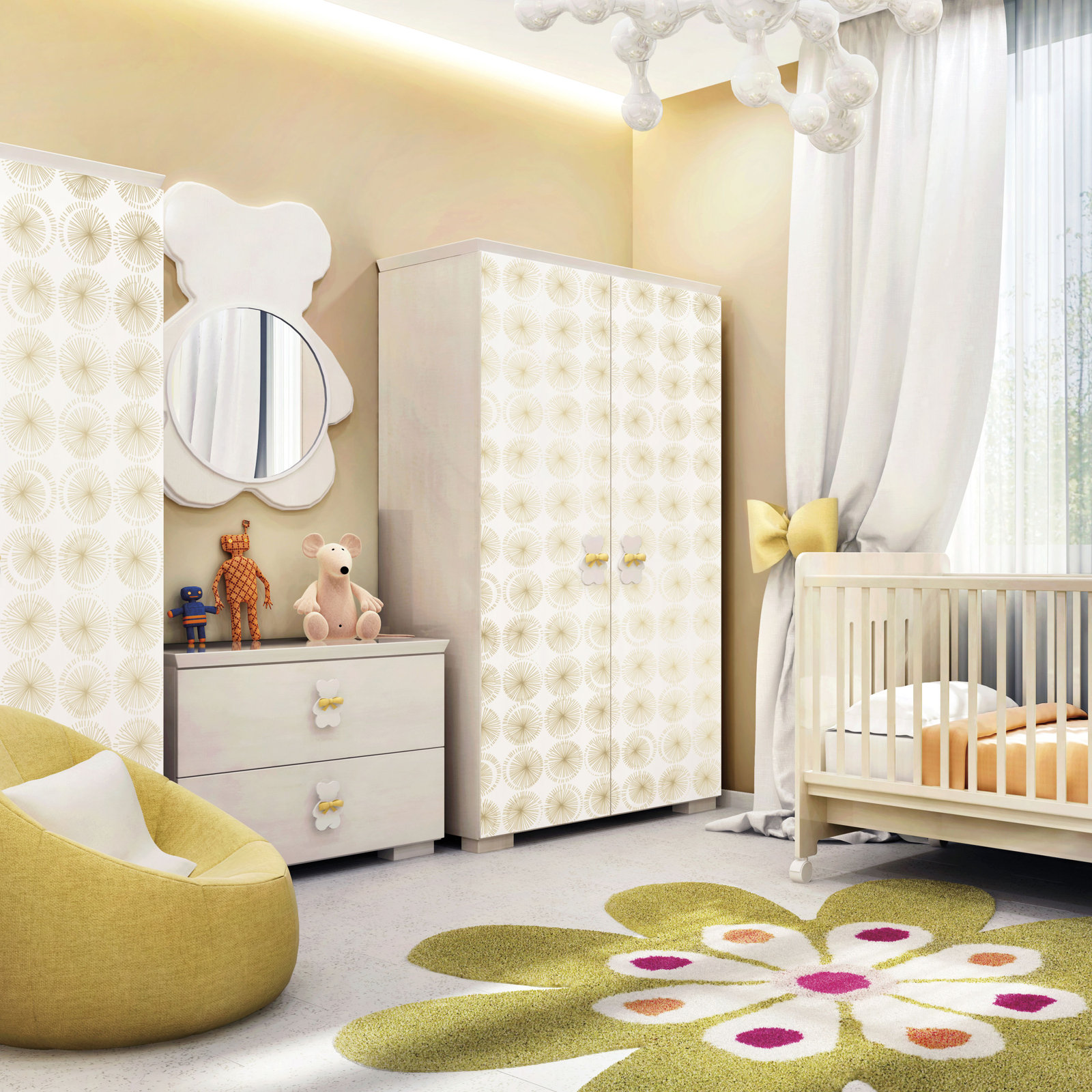 Goodbye Moon Peel and Stick Wallpaper, Metallic Gold
