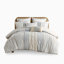 Ensemble d'édredon en coton avec chenille blanc / bleu marine / grand-117493034-117493035