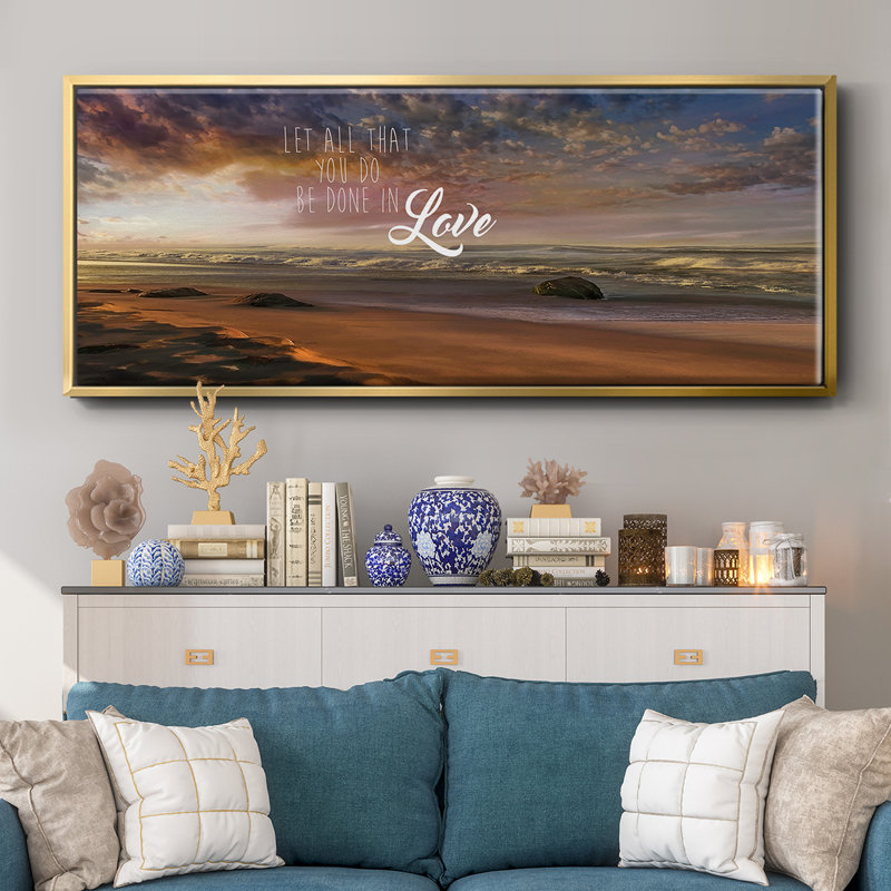 «Be Done In Love», toile encadrée, H 12 po x l 30 po