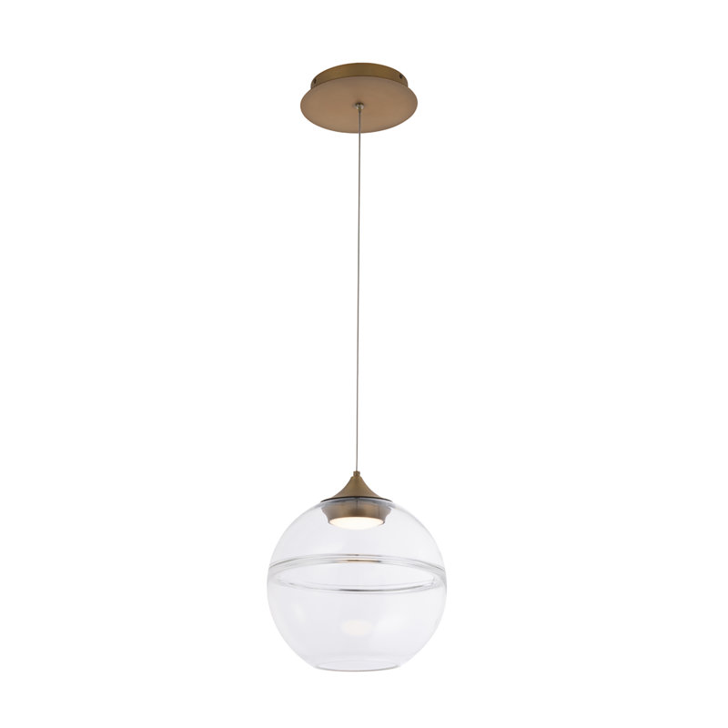 Luminaire suspendu sphère à DEL à intensité variable Bistro avec abat-jour unique fabriqué à la main, 3000K