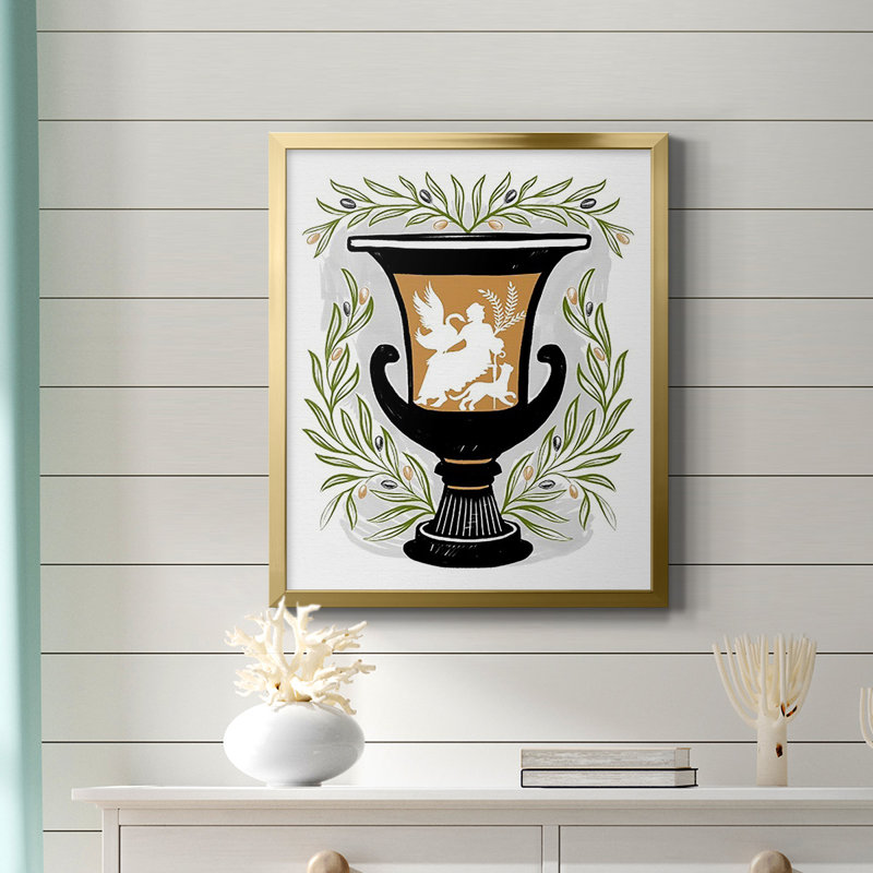 Vases grecs I - Toile encadrée de qualité supérieure - prête à être accrochée, Or, H 20 po x l 16 po