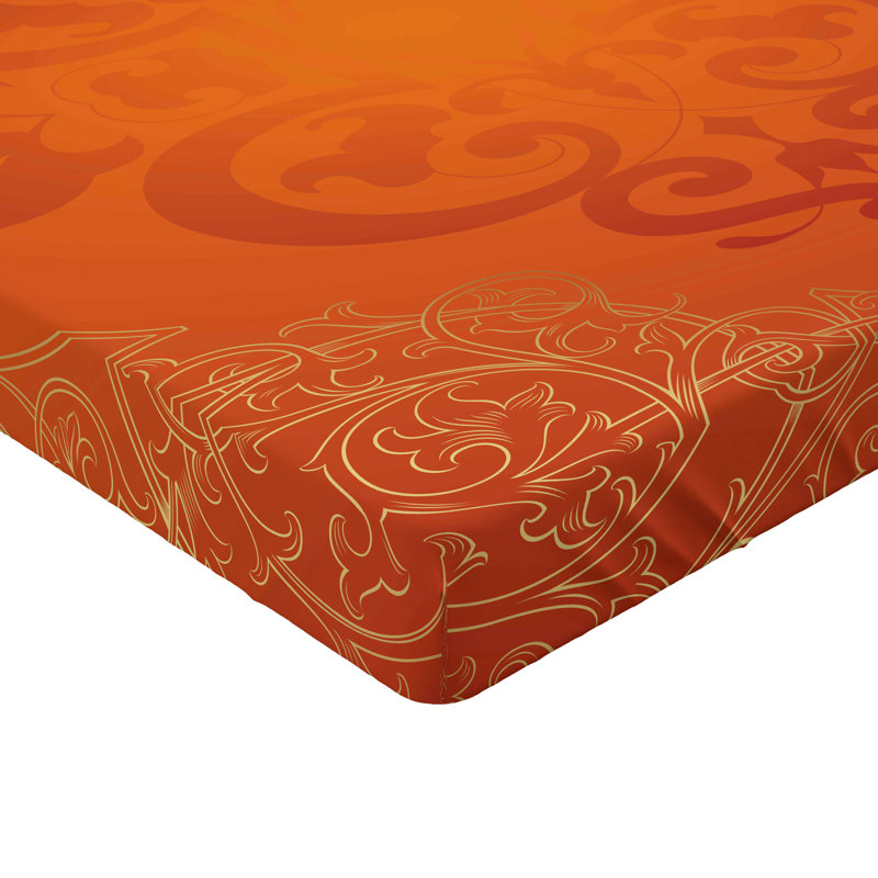 Drap-housse orange Ambesonne, Orange / jaune oriental, Drap-housse de taille très grand