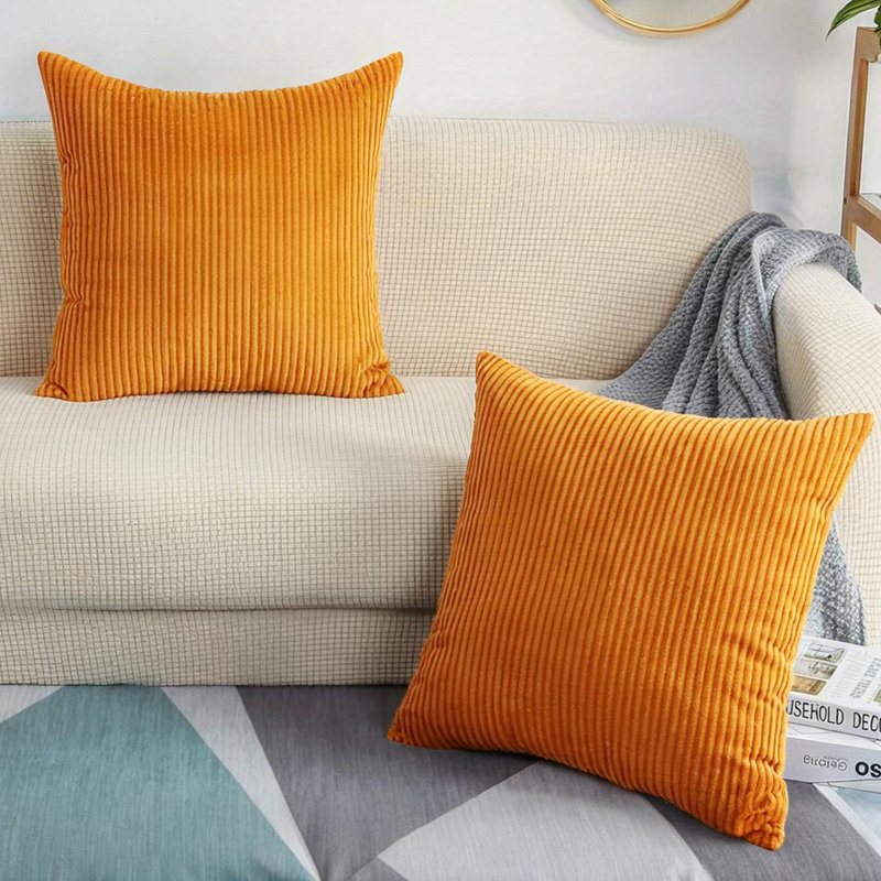 Cotton Square Cushion, Orange
