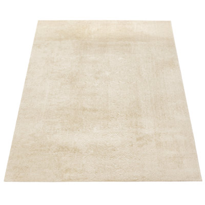 Soft Area Rug Cozy Low-Pile Rug Anti-Slip Solid Color Washable