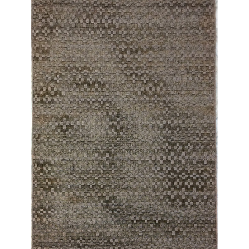 Tapis gris foncé fabriqué à la main Appleby Dhurrie, Rectangle 7 pi 9 po x 10 pi 6 po