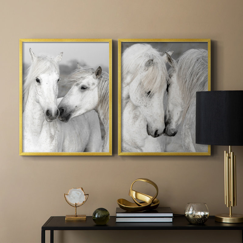 Affection I-Premium, reproduction encadrée - prête à être accrochée - aucun clou requis - aucun clou requis, Doré