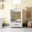 Meuble-lavabo simple autoportant de 24 po avec lavabo en céramique intégré, portes à fermeture en douceur et grand tiroir inférieur-481431146
