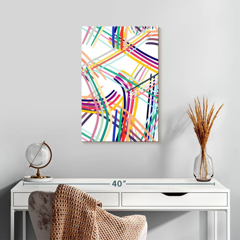 Lignes multicolores tissées Avery, H 24 po x l 16 po