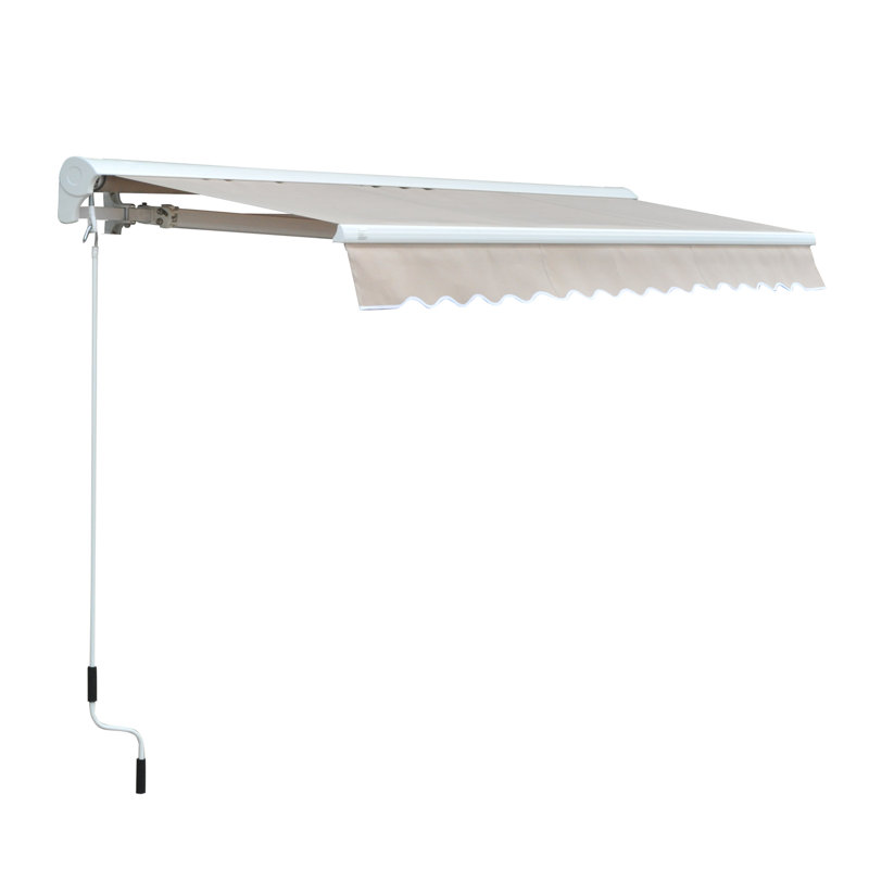 Dakota Fields 250cm D Retractable Patio Awning, Cream White