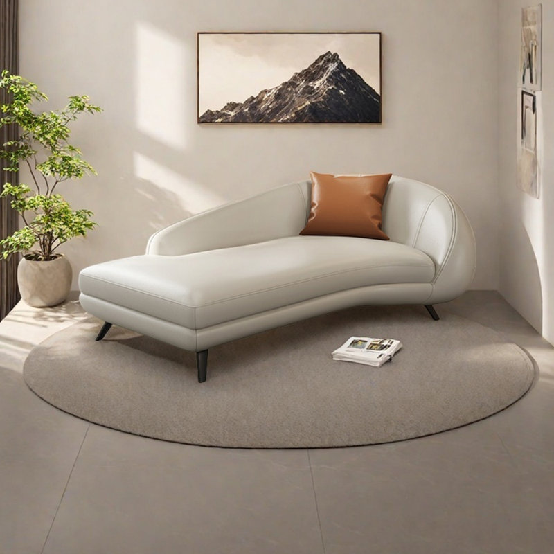Fauteuil inclinable ergonomique en similicuir, Face à la droite, Beige