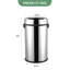Poubelle de 17 gallons, poubelle robuste à dessus ouvert pour usage commercial et domestique, poubelle d'extérieur en acier inoxydable