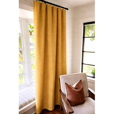 Dark Mustard Yellow Cotton Curtain Panels