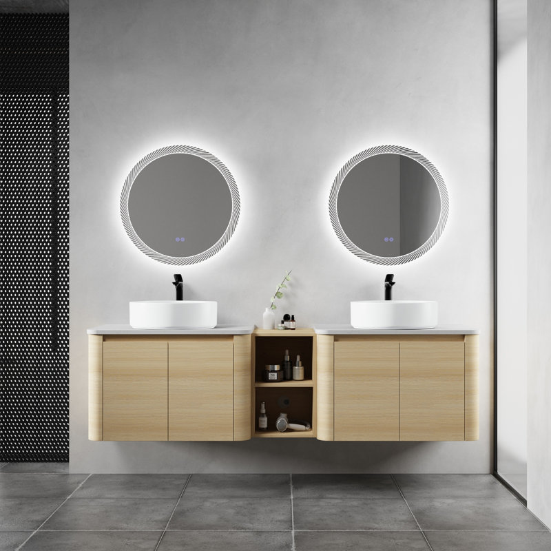 Meuble-lavabo mural avec lavabo d'art en céramique