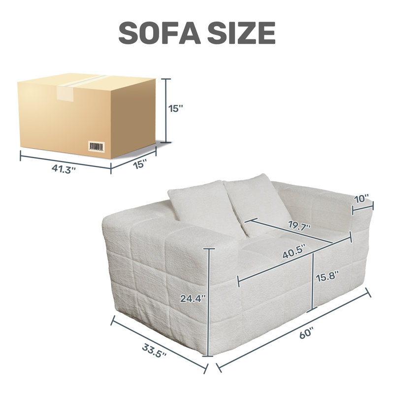 Loveseat Couch With Two Back Cushions