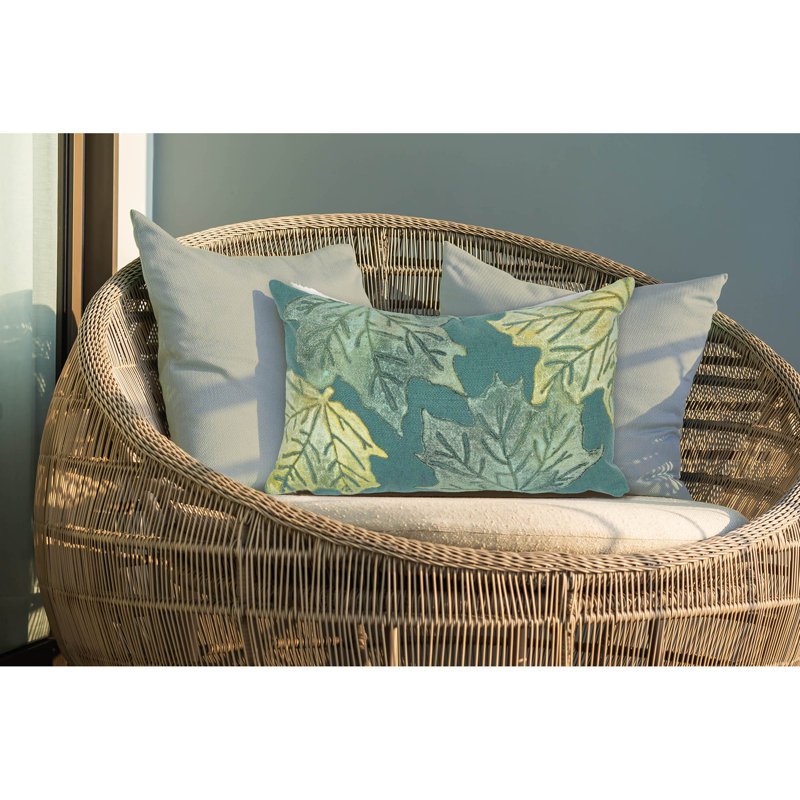 Coussin intérieur / extérieur rectangulaire Visions IV, Vert/jaune