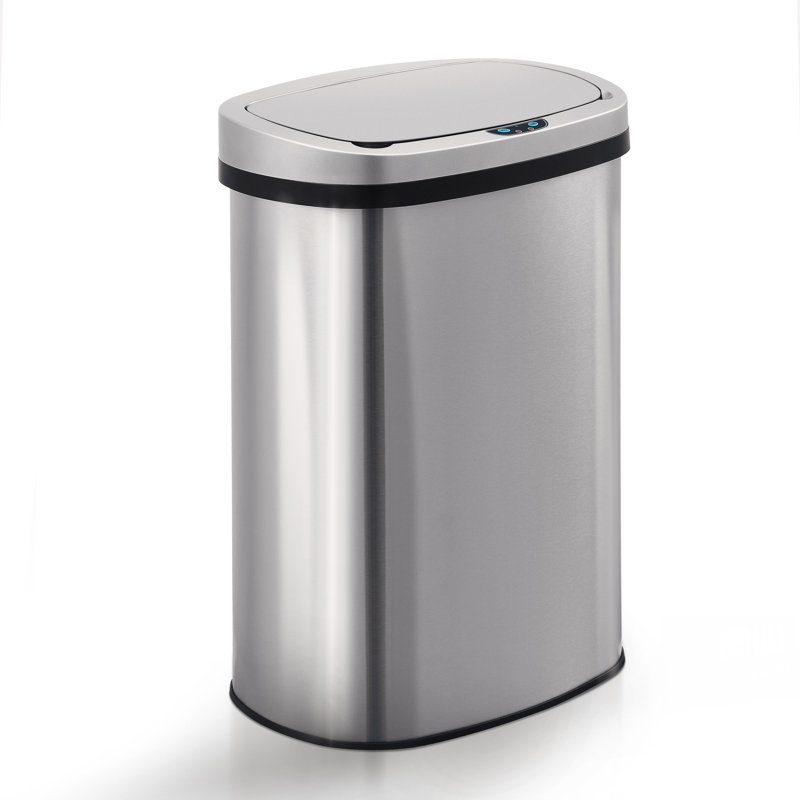 Steel Motion Sensor Kitchen Trash Can - 13 Gallons, Silver