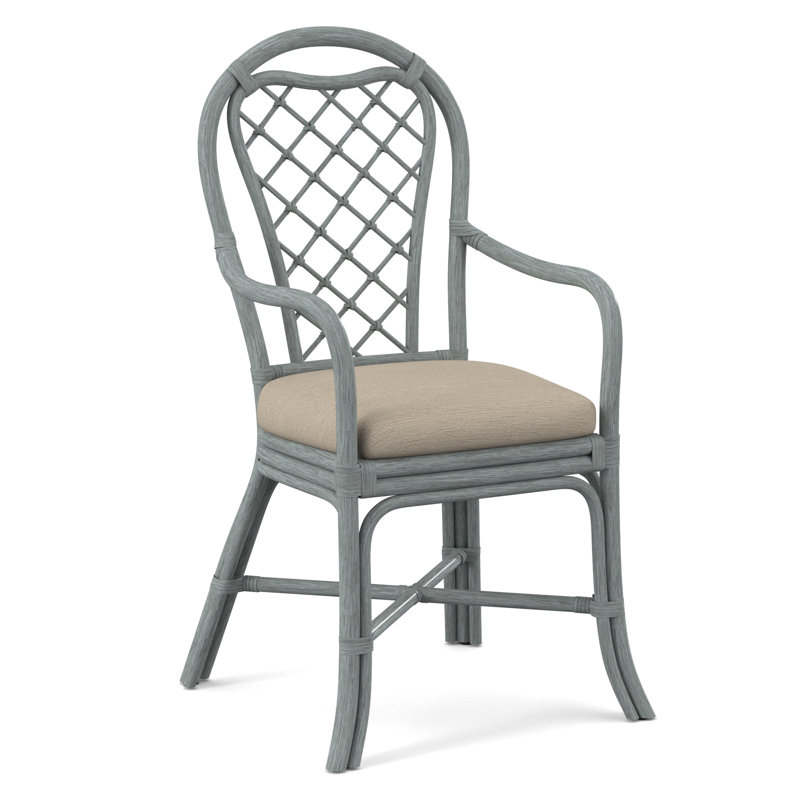 Trellis Dining Arm Chair, Eggshell Crypton Performance; 0884-93, Nickel