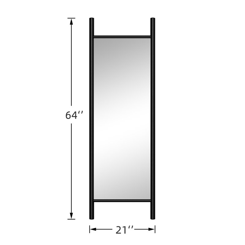 Miroir mural Merienne, Noir, 64 po x 21 po