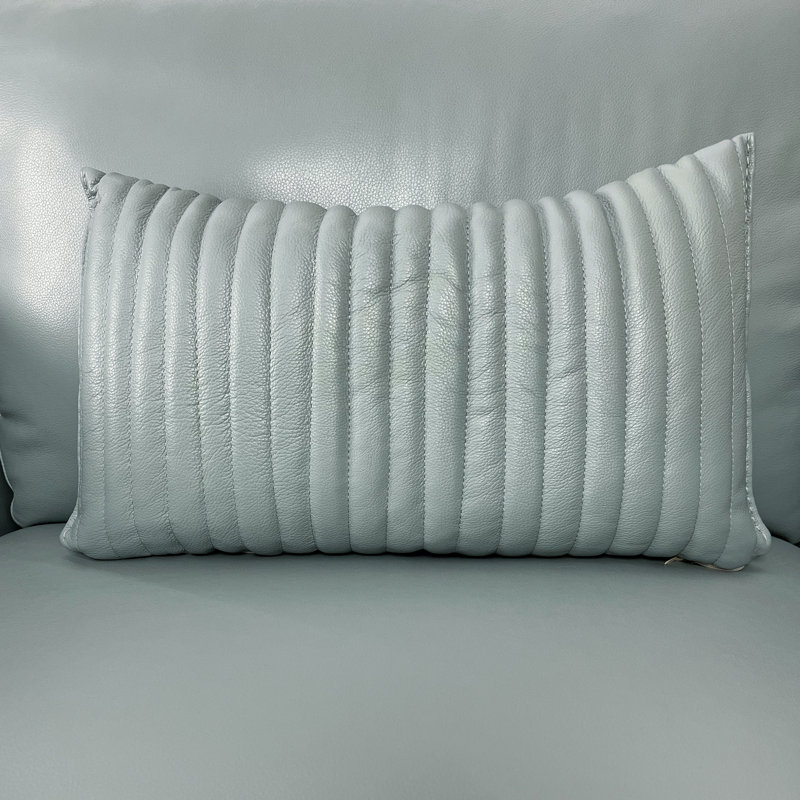 Fauteuil en cuir véritable touffeté Mishkat, Cuir véritable bleu aquatique