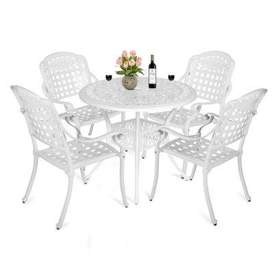 Round 4 - Person Long Aluminum Dining Set