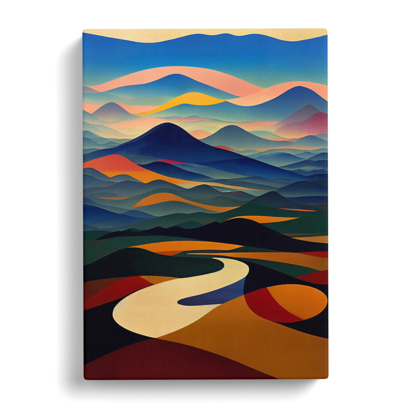 River Landscape Abstract No.3 - Wrapped Canvas Print, 50cm H x 35cm W x 3cm D