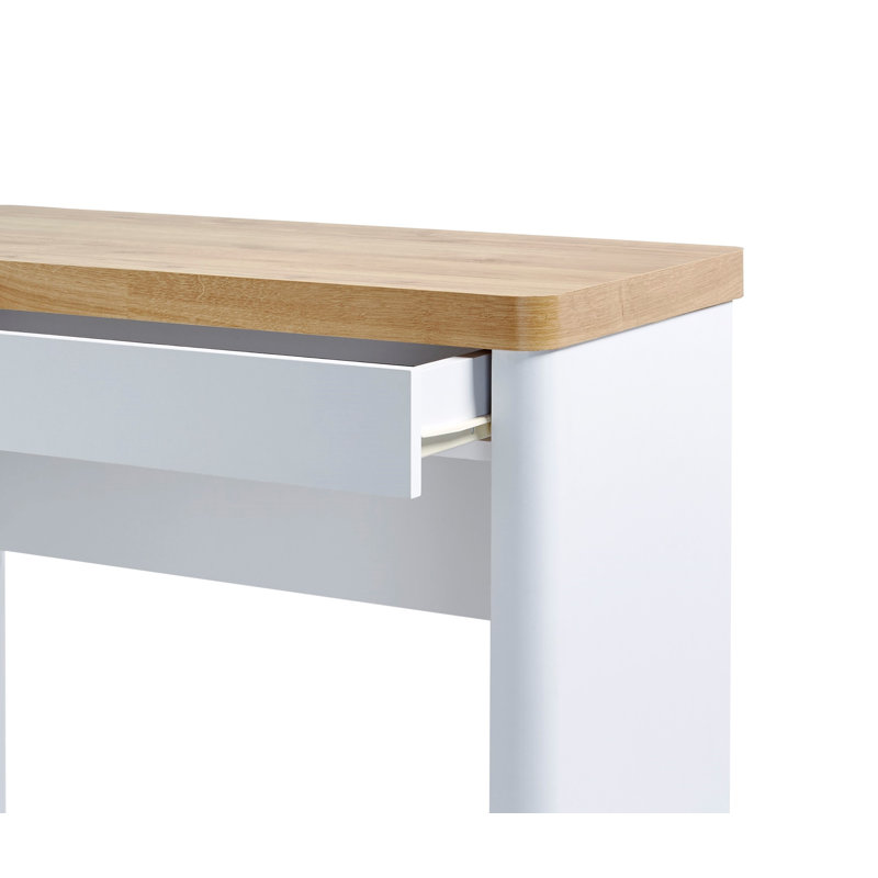 Libre 31,1" Writing Desk with Drawer , Oak/White