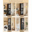 Armoire en lin manufacturé à 2 portes en bois et verre-881536696