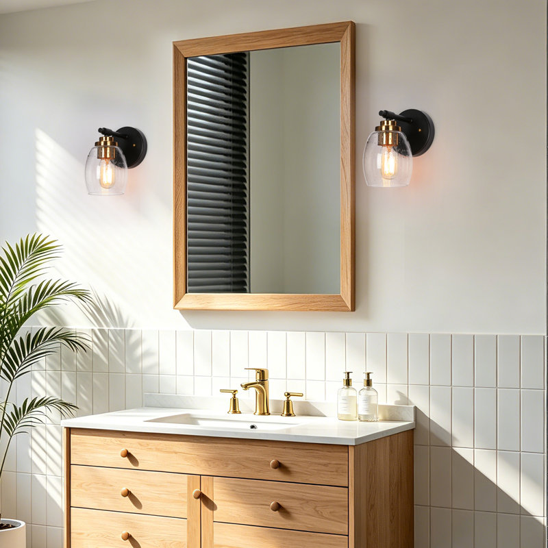 Modern Black Brass 1-Light Armed Sconce