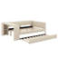 Lit plateforme tapissier pleine grandeur avec tablettes, bureau, station de charge et lit gigogne-1556413733