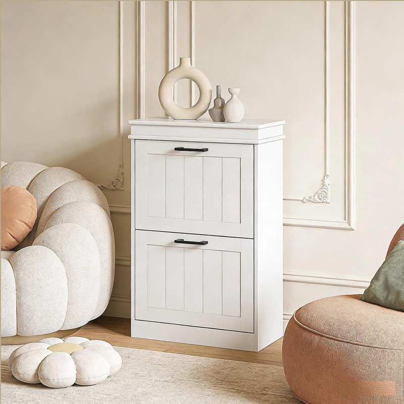 Organisateur de rangement, armoire de rangement pour chaussures mince, Blanc