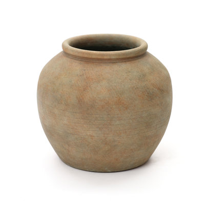 Terracotta 10" Round Vase with Natural Earth Tones