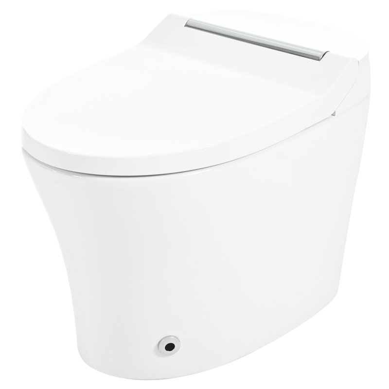 Elongated Heated Seat Smart Toilet With Water Conservation Flush Adjustable Temp & Ceramic Body