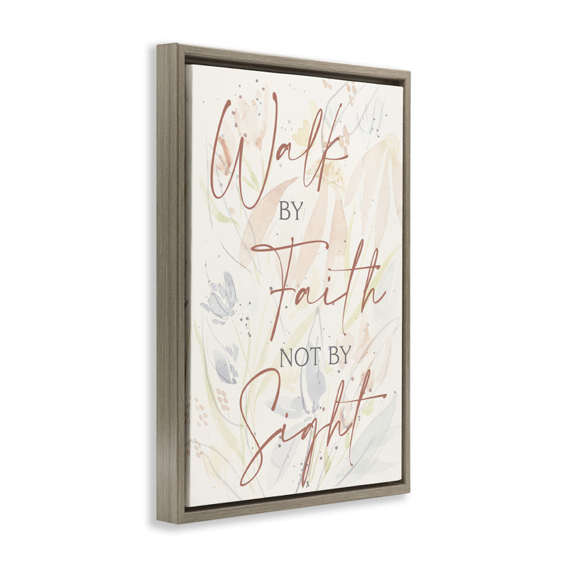 Toile flottante «Walk By Faith» par Krinlox, Cadre flottant orme Montalcino, H 31 po x l 21 po
