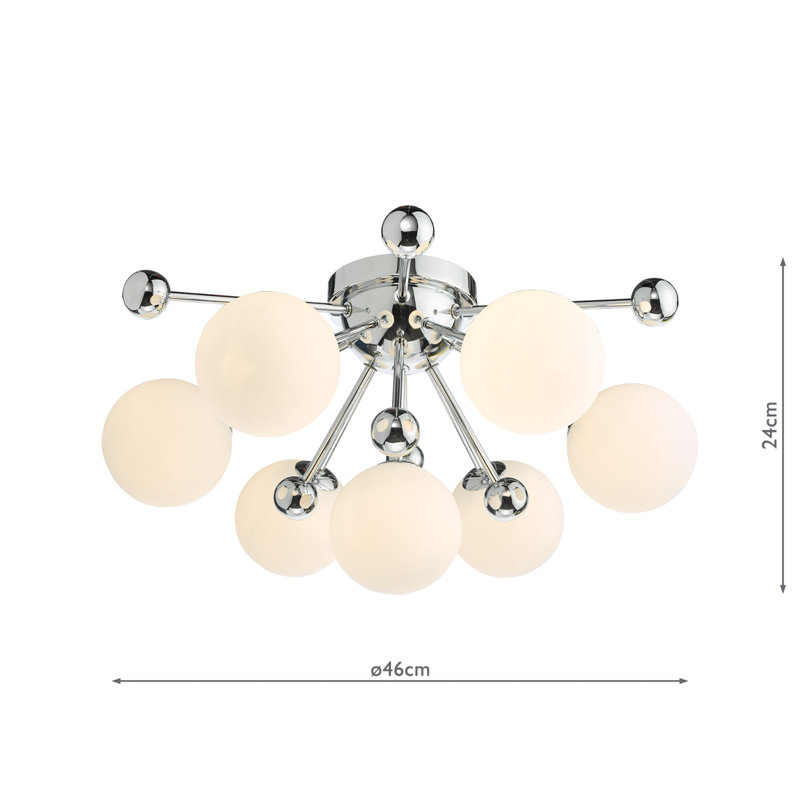 Ambriella Glass Flush Mount, Chrome