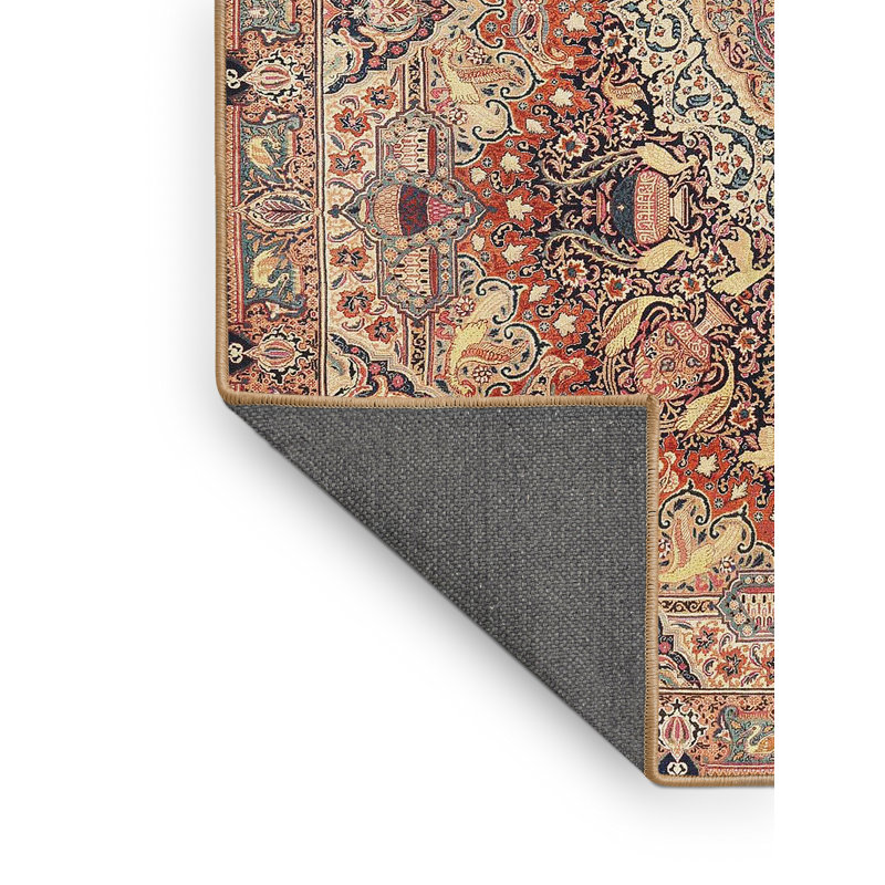 Tapis beige/rouge traditionnel Louroukina, Rectangle 2 pi x 4 pi