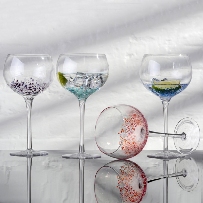 Speckle 17oz. Glass Gin Balloon Glass Stemware Set