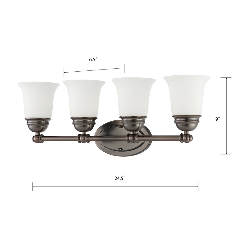 Éclairage pour salle de bain 4 lumières Selway 24,5 po de largeur - Bronze huilé, Oil Rubbed Bronze